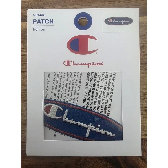 8 Champion Iron-On Embroidered Logo Patches for Apparel, Bags, Crafts #60 - Picture 1 of 8